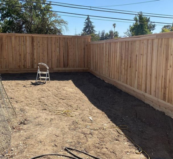 Local cedar wood fence Fresno
